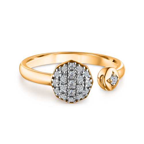 Кольцо из белое/желтого золота 585 пробы с бриллиантами из коллекции OHMY Diamonds