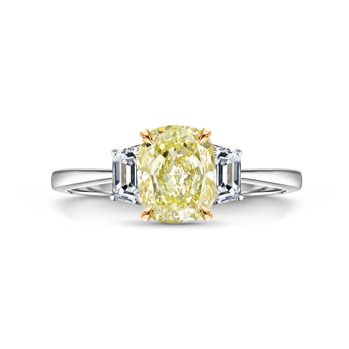 Кольцо из белое/желтого золота 750 пробы с бриллиантами из коллекции Fancy
