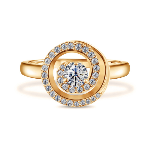 Кольцо из желтого золота 585 пробы с бриллиантами из коллекции Prestige