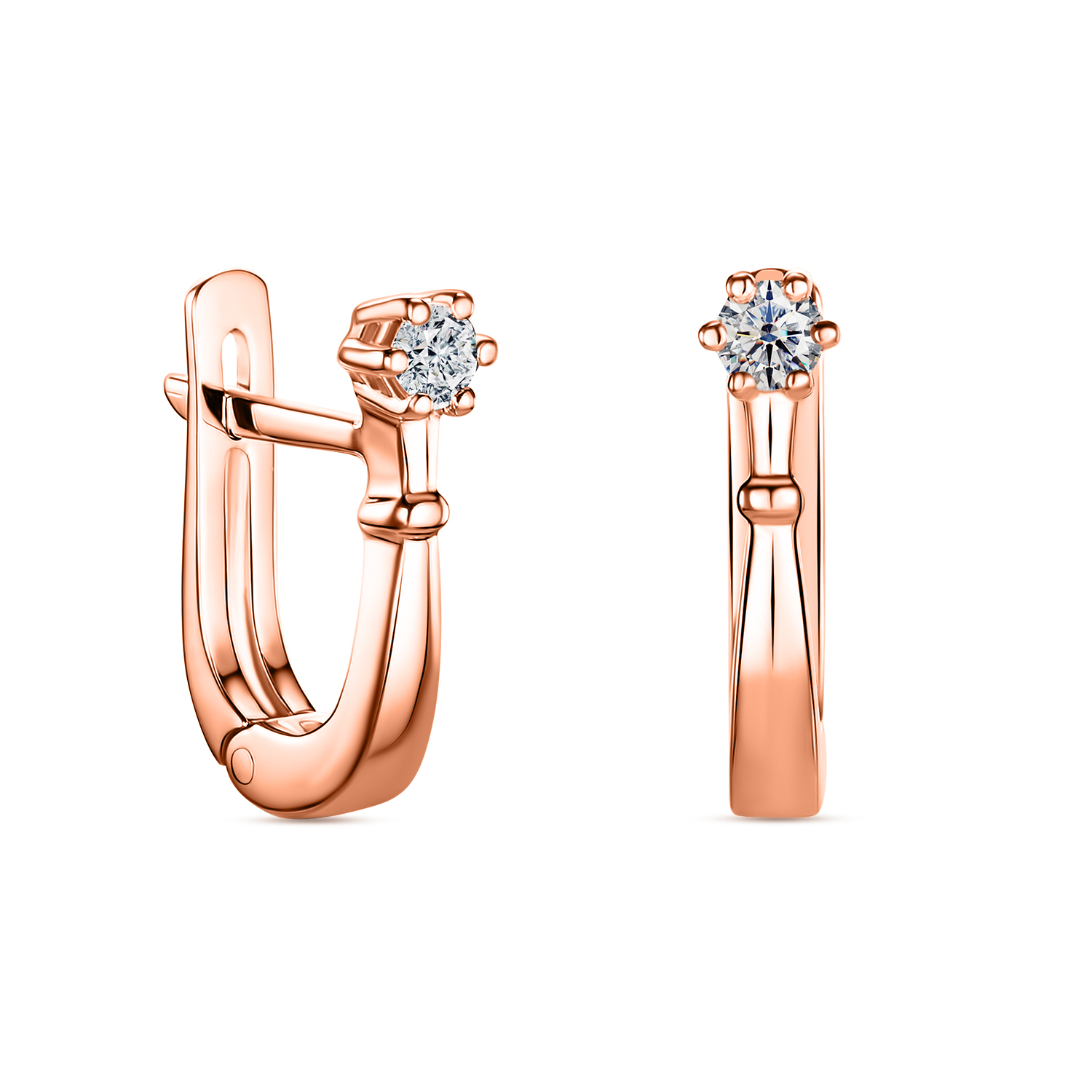 

Серьги с 2 бриллиантами красное золото 585