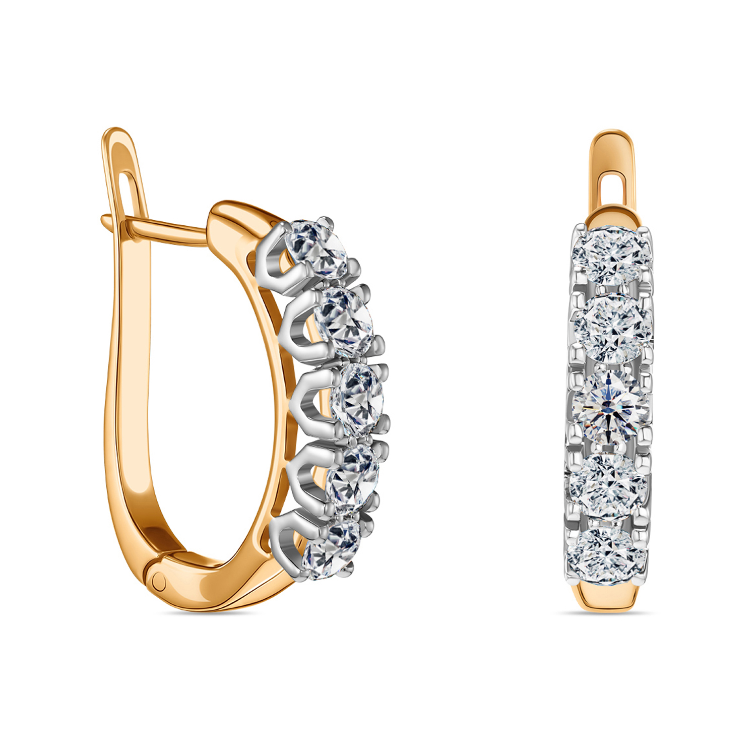 

Серьги с 10 бриллиантами белое/желтое золото 750