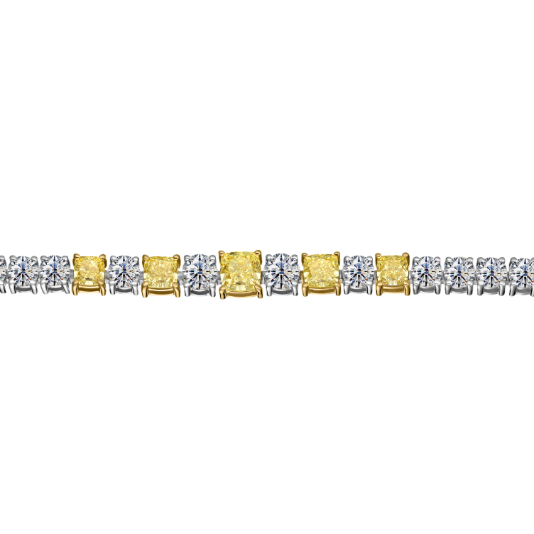 Браслет, белое/желтое золото 750, бриллиант, Fancy 2