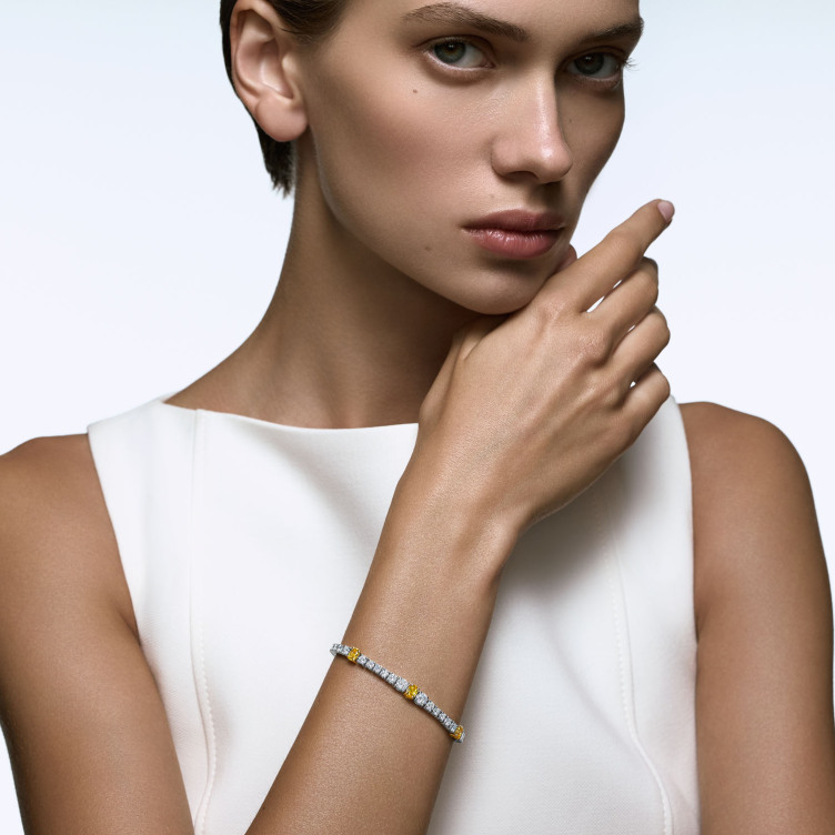 Браслет, белое/желтое золото 750, бриллиант, Fancy 2