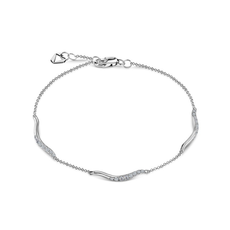 Браслет, белое золото 585, бриллиант, Lethe 3