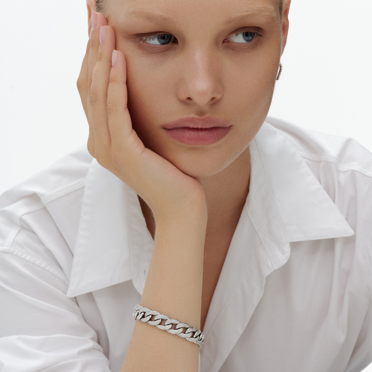 Браслет, белое золото 585, бриллиант, Moments 2