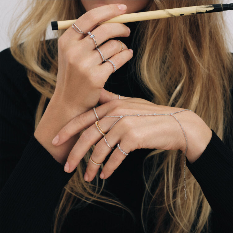 Браслет, белое золото 585, бриллиант, BERKANA 6