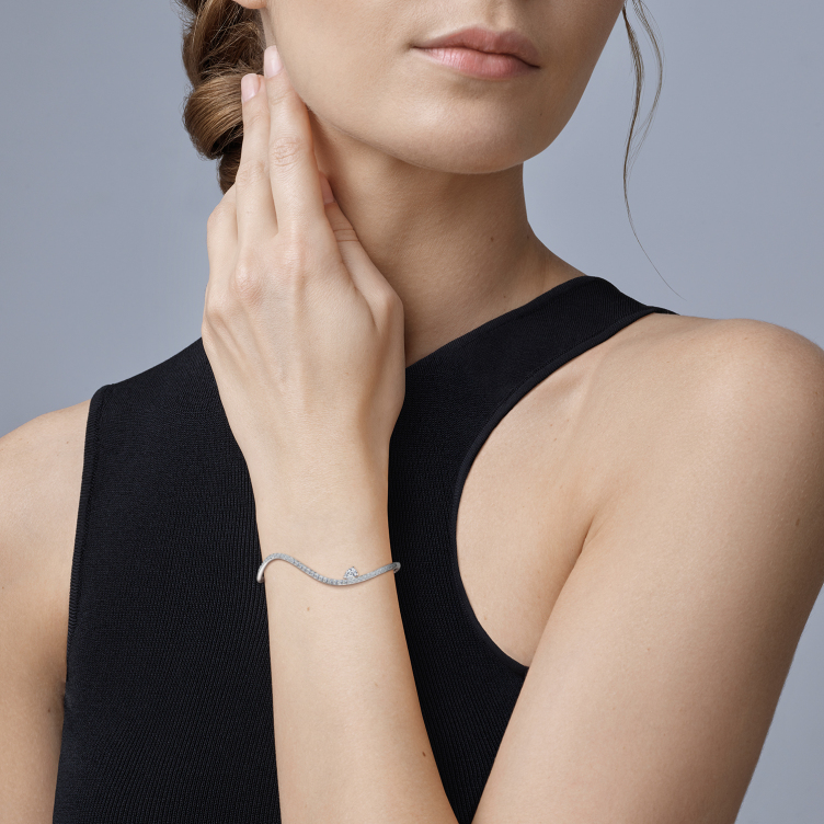 Браслет, белое золото 585, бриллиант, Lethe 4