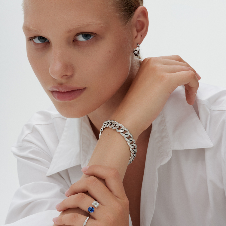 Браслет, белое золото 585, бриллиант, Moments 5