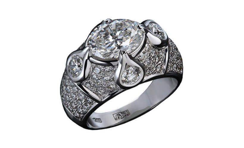 Кольцо с бриллиантом 3 карата
